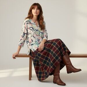 French Dressing Jeans Abstract Blouse Size XXL